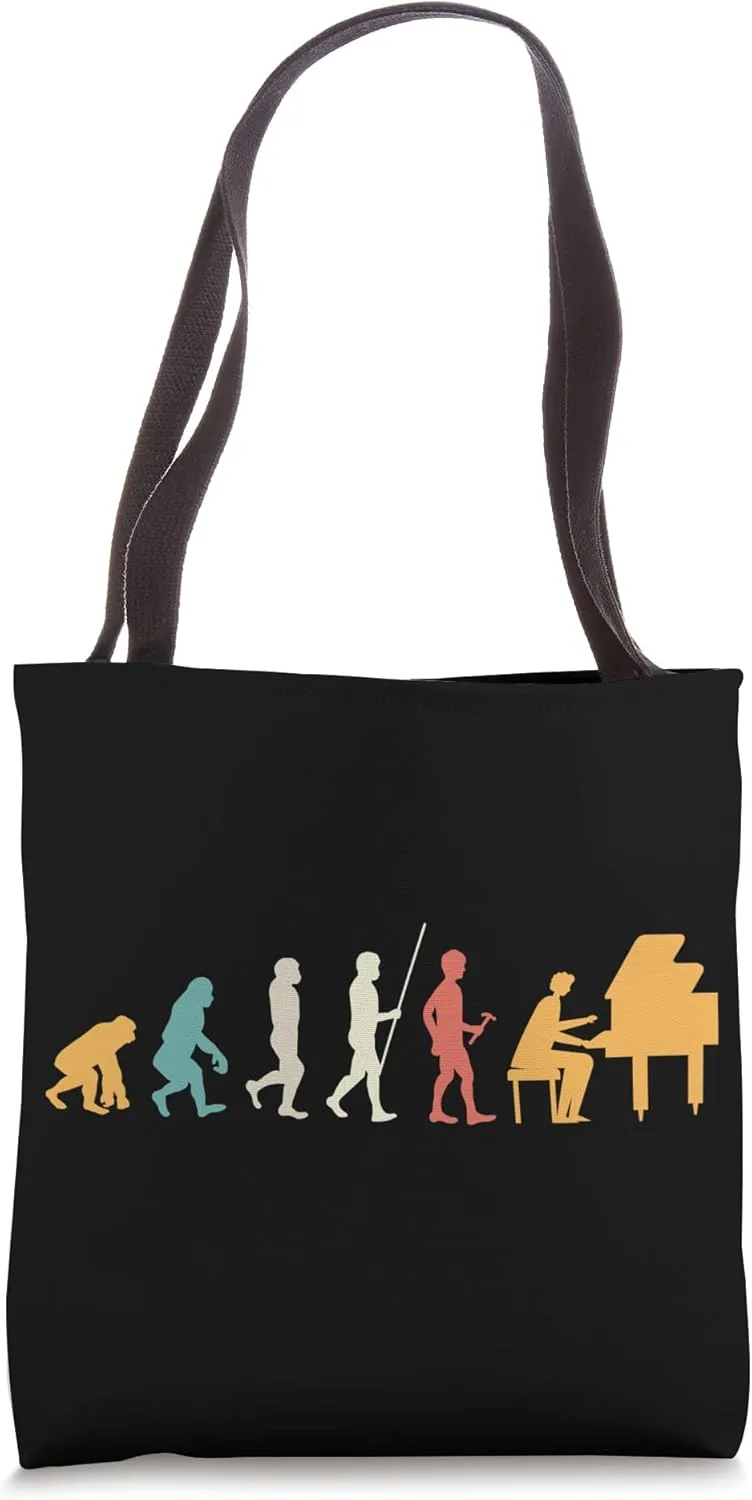 Piano Pianist Evolution Funny Piano Player Pianist Piano Tote Bag