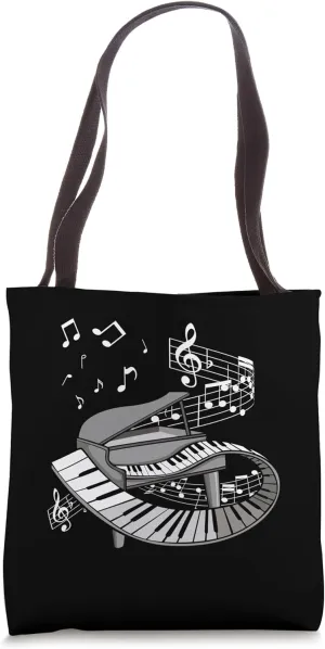 Piano Player Music Notes Musician Pianist Concert Festival Tote Bag