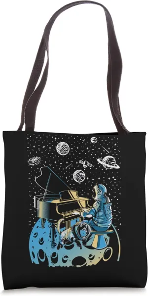 Piano Playing Astronaut Astronomy Space Lover Tote Bag