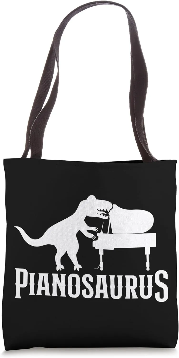 Piano Teacher Pianist Dinosaur T-Rex Pianosaurus Tote Bag