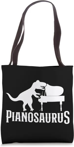 Piano Teacher Pianist Dinosaur T-Rex Pianosaurus Tote Bag