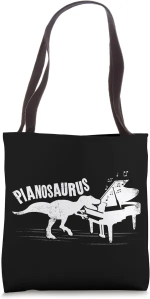 Piano Teacher Pianist Dinosaur T-Rex Vintage Pianosaurus Tote Bag