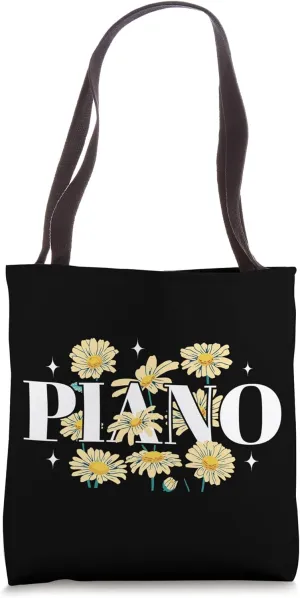 Piano Teacher Pianist Floral Flower Piano Tote Bag