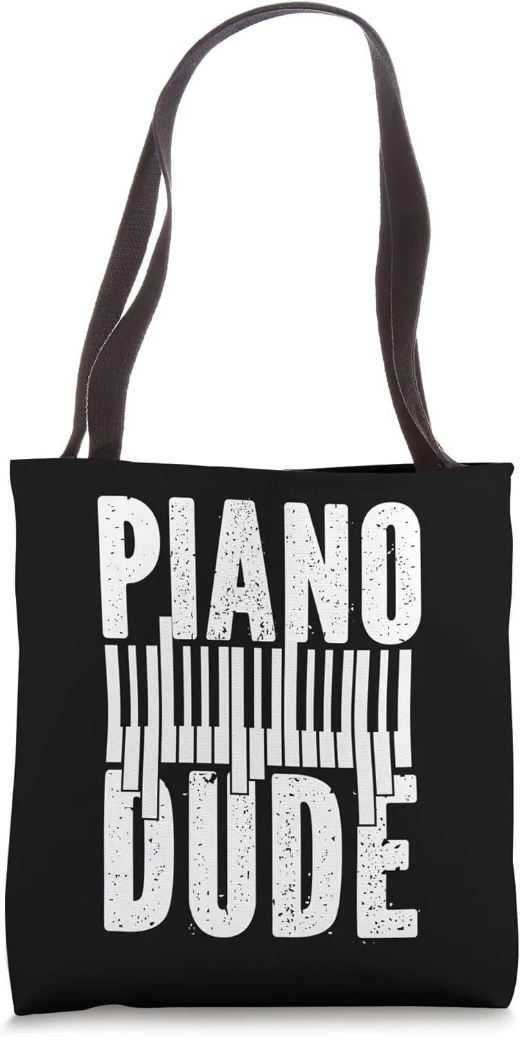 Piano Teacher Pianist Retro Vintage Keyboard Piano Dude Tote Bag
