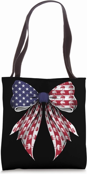 Piano Instrument Pianist 4th of July American Flag Patriotic Tote Bag