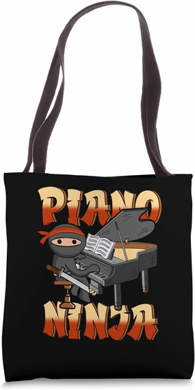 Piano Japan Ninja Keyboard Player Pianist Music Instrument Tote Bag