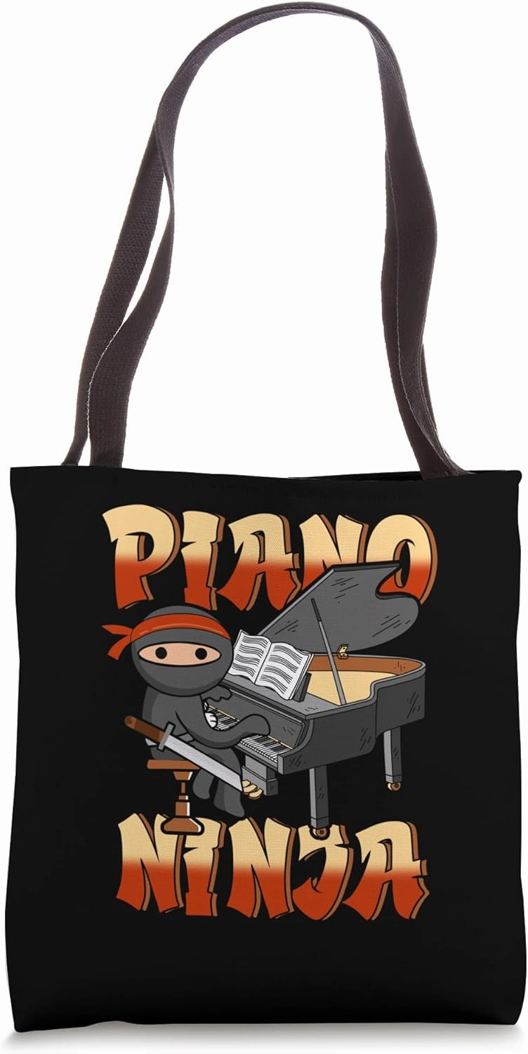 Piano Japan Ninja Keyboard Player Pianist Music Instrument Tote Bag