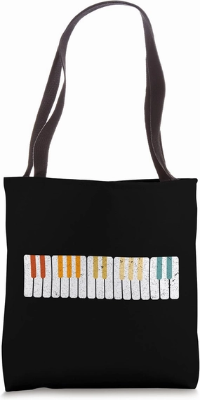 Piano Keyboard Pianist Teacher Keyboardist Retro Distressed Tote Bag
