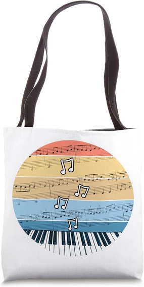 Piano Music Notation Sunset Pianist Musician Tote Bag