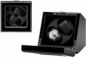 Piano Paint Automatic Watch Winder, 5 Roating Mode, Watch Pillow 55mm Watch Storage Box, Mute Motor, Transparent Window with Key (2 0)