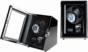Piano Paint Automatic Watch Winder, 5 Roating Mode, Watch Pillow 55Mm Watch Storage Box, Mute Motor, Transparent Window with Key,2 2