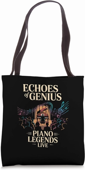 Piano Player ECHOES OF GENIUS Concert Lovers Pros Pianist Tote Bag