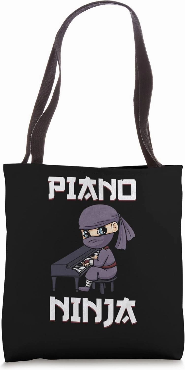 Piano Player Ninja Instrument Music Pianist Keyboard Tote Bag