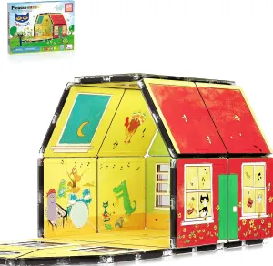 PicassoTiles Magnetic Cube Puzzle 7-in-1 Dinosaur Theme Pattern Magnet Mix Match Building Cubes Toy Set Kids Ages 3 & Up Preschool Children Promote Problem Solving Skills PMC10
