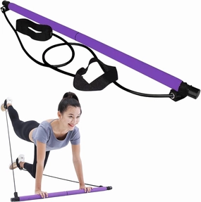 Pilates Bar Kit with Resistance Bands, at Home Workout Equipment Resistance Bands, Multifunctional Pilates Bar for Women & Men Gym Yoga Fitness Strength Training