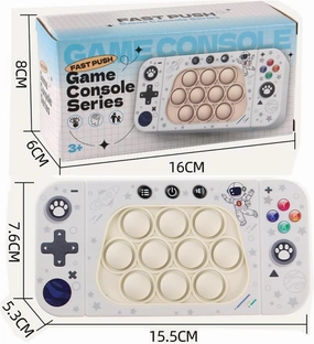 Pop It White Fast Push Bubble Game Toy for Kids and Adults Electronic Fidget Light-up Bubble Sensory Games Toy