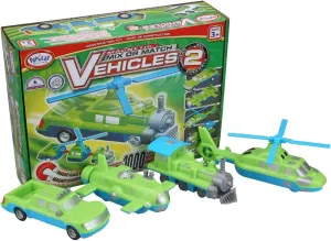 POPULAR PLAYTHINGS Magnetic Mix or Match Vehicles 2 Toy Play Set, 12 Pieces