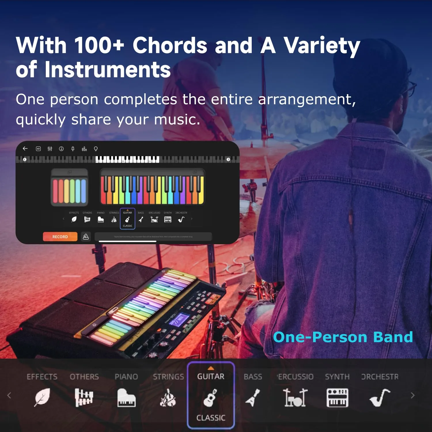PopuPiano Smart Piano Keyboard with Speaker, Rainbow Lighting Keys, Beginner Lessons, 256 Tones, 100  Chords, MIDI Controller, Sustain Pedal Jack, and Electric Keyboard Piano Audio Input