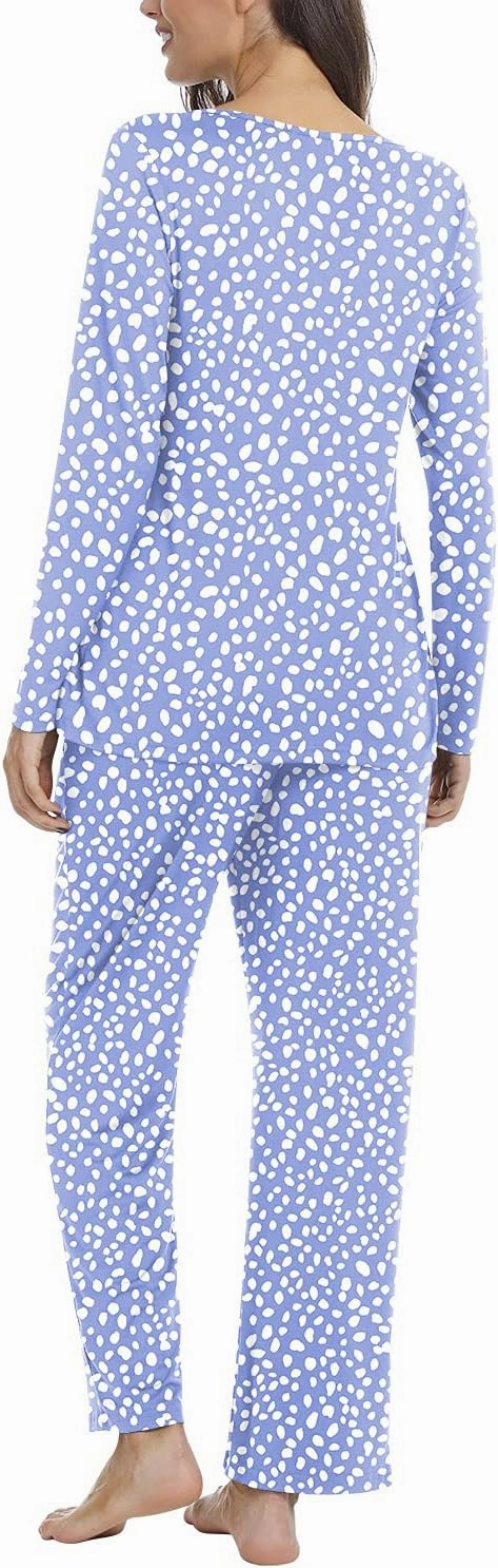 POPYOUNG Women's pyjamas set, Fall Winter lounge sets for women 2 piece Sleepwear Long Sleeve With Pockets Ladies Pjs Set