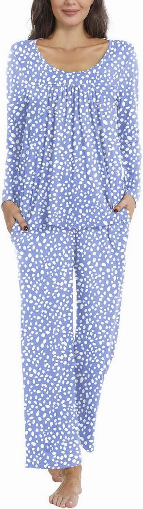 POPYOUNG Women's pyjamas set, Fall Winter lounge sets for women 2 piece Sleepwear Long Sleeve With Pockets Ladies Pjs Set