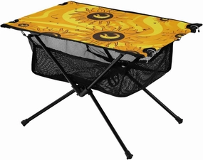 Portable Camping Table Abstract Sun Pattern Outdoor Foldable Camp Tables for Outside, Camping, Hiking, Tailgating