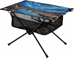 Portable Camping Table Artistic Castle and Starry Sky Outdoor Foldable Camp Tables for Outside, Camping, Hiking, Tailgating