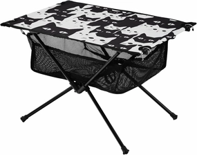 Portable Camping Table Black Cat White Outdoor Foldable Camp Tables for Outside, Camping, Hiking, Tailgating