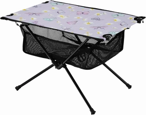 Portable Camping Table Butterfly White Daisy Purple Outdoor Foldable Camp Tables for Outside, Camping, Hiking, Tailgating