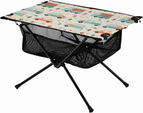 Portable Camping Table Cartoon Cars Vehicle Outdoor Foldable Camp Tables for Outside, Camping, Hiking, Tailgating