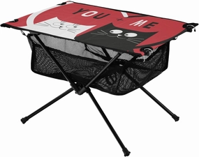 Portable Camping Table Cats Fall in Love Outdoor Foldable Camp Tables for Outside, Camping, Hiking, Tailgating