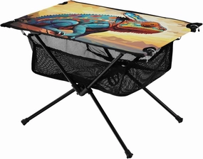 Portable Camping Table Chameleon on The Hillside Outdoor Foldable Camp Tables for Outside, Camping, Hiking, Tailgating