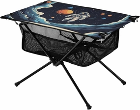Portable Camping Table Character in Space Outdoor Foldable Camp Tables for Outside, Camping, Hiking, Tailgating