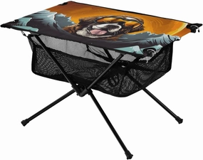 Portable Camping Table Dog in Snow Mountain Outdoor Foldable Camp Tables for Outside, Camping, Hiking, Tailgating
