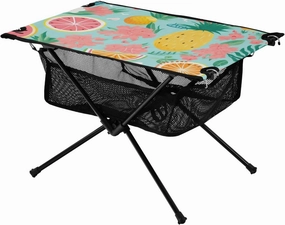 Portable Camping Table Fruit Watermelon Lemon Pattern Outdoor Foldable Camp Tables for Outside, Camping, Hiking, Tailgating