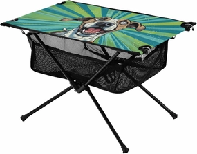 Portable Camping Table Funny Cartoon Dog Print Outdoor Foldable Camp Tables for Outside, Camping, Hiking, Tailgating