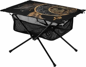 Portable Camping Table Golden All Seeing Eye Dream Catcher Outdoor Foldable Camp Tables for Outside, Camping, Hiking, Tailgating