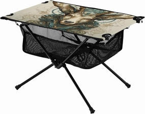 Portable Camping Table Mysterial Art Elk Outdoor Foldable Camp Tables for Outside, Camping, Hiking, Tailgating