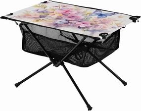 Portable Camping Table Openning Books and Flowers Butterfly Outdoor Foldable Camp Tables for Outside, Camping, Hiking, Tailgating