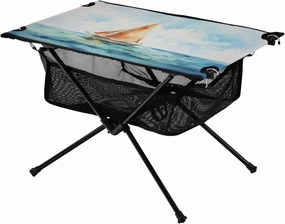 Portable Camping Table Sailboat in The Sea Outdoor Foldable Camp Tables for Outside, Camping, Hiking, Tailgating