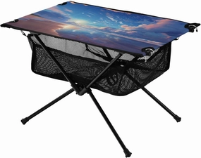 Portable Camping Table Seaside Sky Outdoor Foldable Camp Tables for Outside, Camping, Hiking, Tailgating