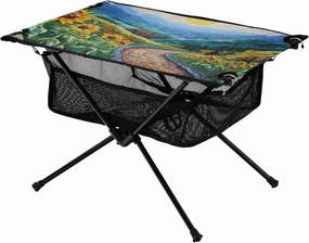 Portable Camping Table Sunflowers Along The Path Outdoor Foldable Camp Tables for Outside, Camping, Hiking, Tailgating