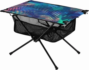 Portable Camping Table Tropical Pattern Palm Leaves Outdoor Foldable Camp Tables for Outside, Camping, Hiking, Tailgating