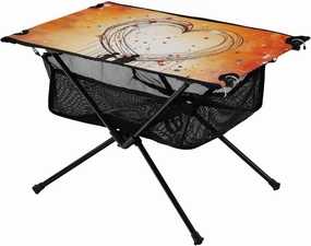 Portable Camping Table Valentine's Day Couple with Heart in Sky Outdoor Foldable Camp Tables for Outside, Camping, Hiking, Tailgating