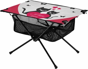 Portable Camping Table Valentines Day Lovers Cats Outdoor Foldable Camp Tables for Outside, Camping, Hiking, Tailgating