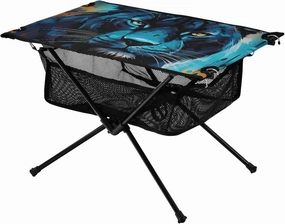 Portable Camping Table Watercolor Black Leopard Outdoor Foldable Camp Tables for Outside, Camping, Hiking, Tailgating