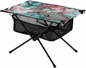 Portable Camping Table Watercolor Palm Tropical Pattern Outdoor Foldable Camp Tables for Outside, Camping, Hiking, Tailgating