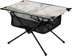 Portable Camping Table White Rabbit and Pink Trees Outdoor Foldable Camp Tables for Outside, Camping, Hiking, Tailgating