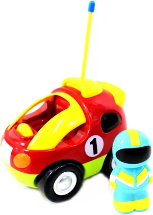 PowerTRC Remote Control Cartoon Car for Kids | Cute and Fun RC Race Car with Lights and Music and A Detachable Driver