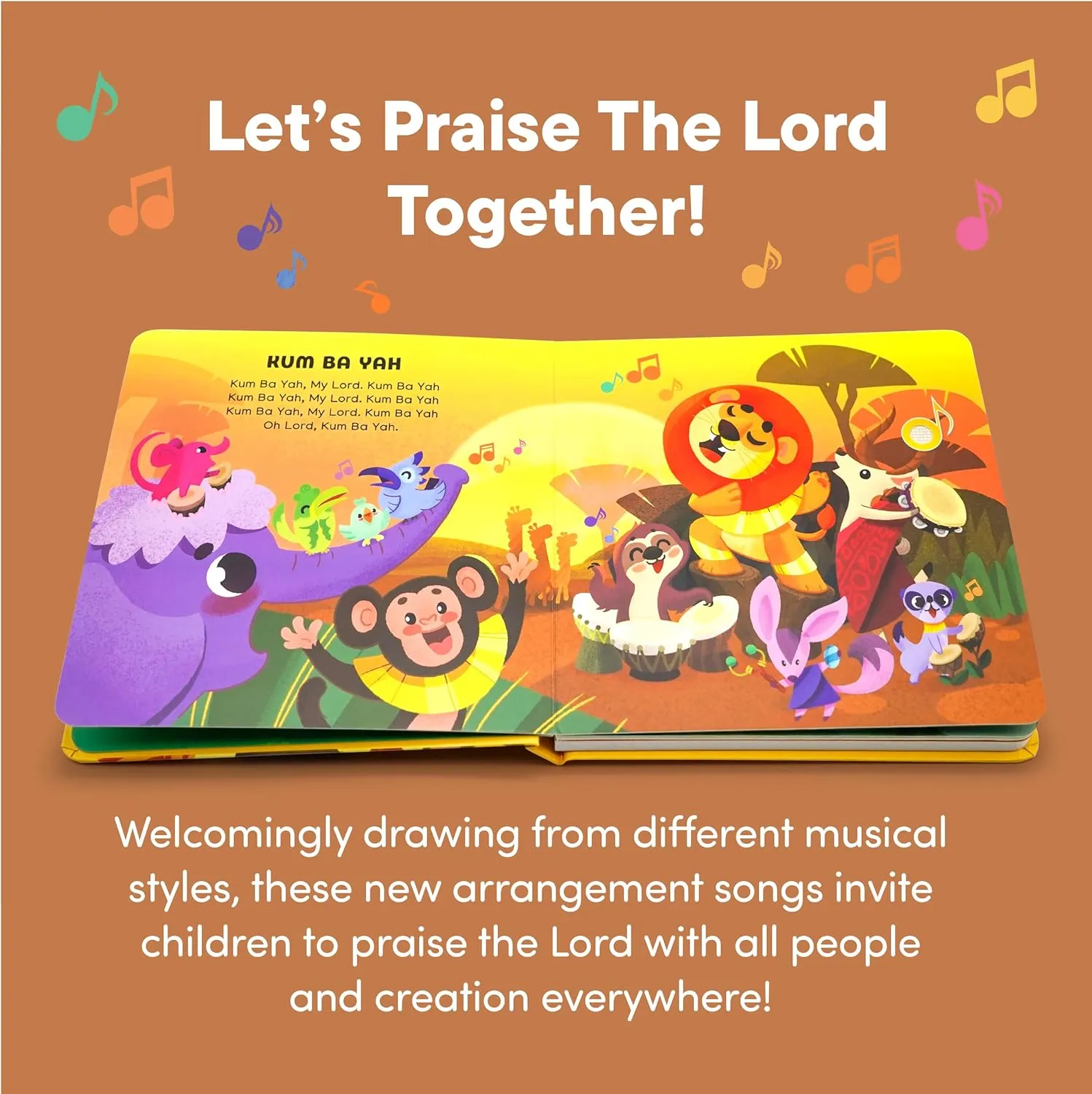 Praise The Lord Christian Sound Books for Kids - 6 Bible Songs - Christening, Baptism Gifts for Boys and Girls - Religious Toys, Interactive Music Books for Toddlers - Baby Dedication
