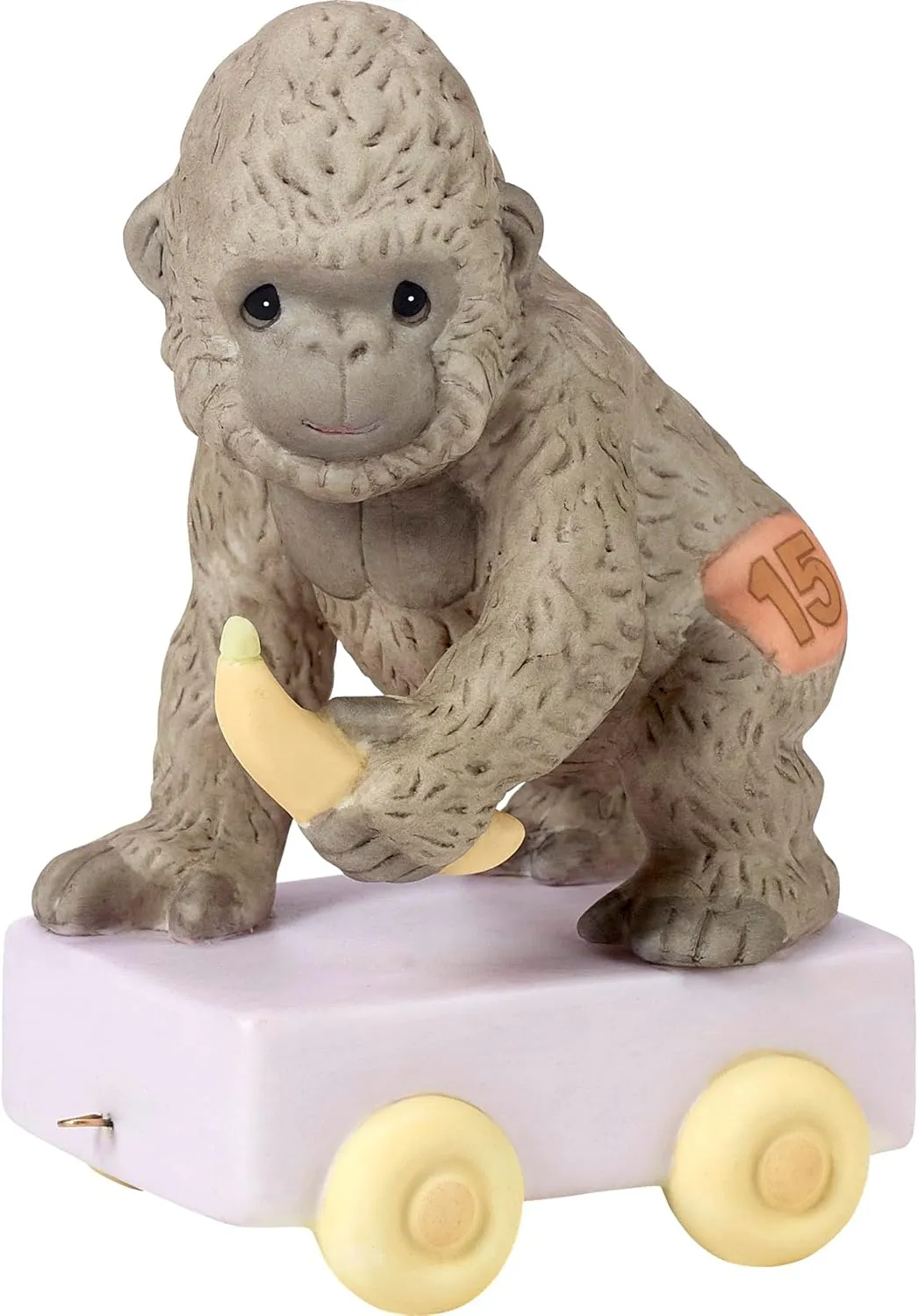 Precious Moments Birthday Train Gorilla, Age 15, It's Your Birthday Go Bananas, Birthday Gift for 15 Year Old Boys and Girls, Bisque Porcelain Figurine, 142035